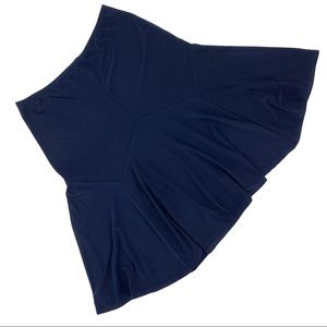 Libra Navy Pull-On Midi Length Godet Skirt, Medium